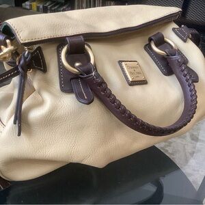 Dooney & Bourke Cream Florentine Vacchetta Leather Satchel
